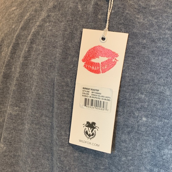 WILD FOX BURNOUT ROAD-TRIP “DRESS BLUE” size small oversized - Picture 6 of 6